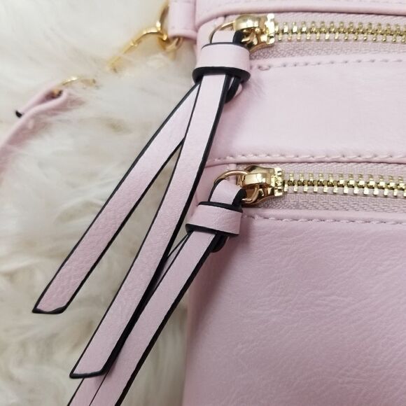 Light pink leather look crossbody bag - Picture 2 of 12